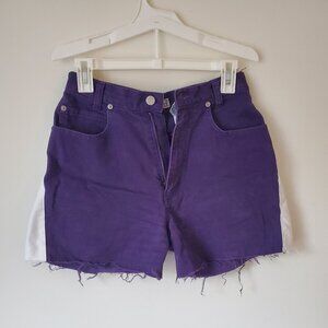 Purple with white striped Jean shorts, Skoozi brand, size 9